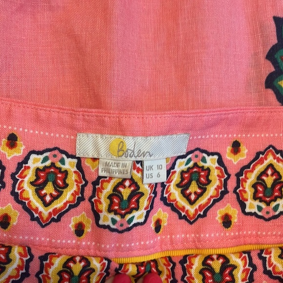 NWOT Boden Printed Linen pants size 6 - Picture 4 of 7